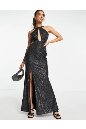 Little Mistress Vestito lungo incrociato sul davanti con spacco laterale
