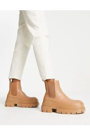Topshop Brody - Stivaletti Chelsea color cammello a suola spessa