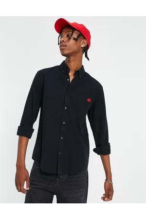 HUGO BOSS Evito - Camicia slim a maniche lunghe nera