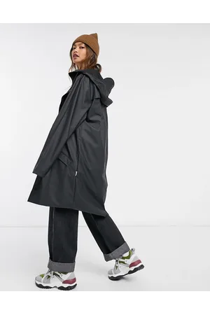 Rains 12020 - Giacca nera taglio lungo