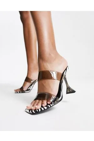 River Island Sabot con tacco svasato neri