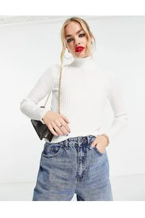 ASOS Maglione con collo alto crema a coste