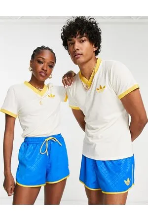 adidas Adicolor 70s - T-shirt bianca con scollo a V