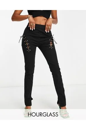 ASOS Hourglass - Pantaloni a sigaretta neri con laccetti