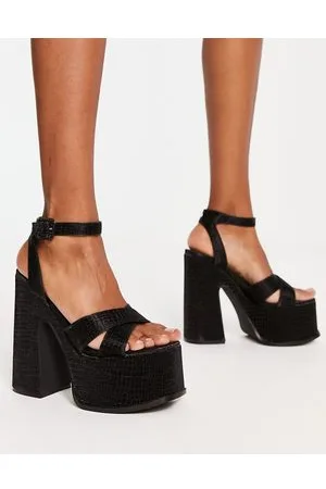 Shellys Natasha - Sandali neri con plateau