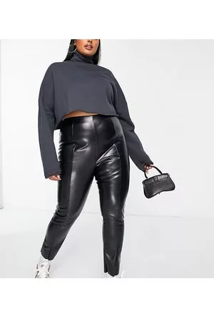 ASOS ASOS DESIGN Curve - Pantaloni super skinny in pelle sintetica nera