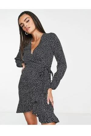 VERO MODA Vestito corto avvolgente a pois