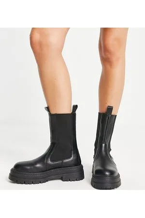 Topshop Wide Fit - Kiki - Stivaletti Chelsea neri a pianta larga