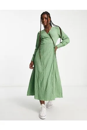 VERO MODA Vestito midi avvolgente testurizzato
