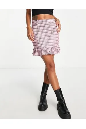 Miss Selfridge Gonna in bouclé a quadri