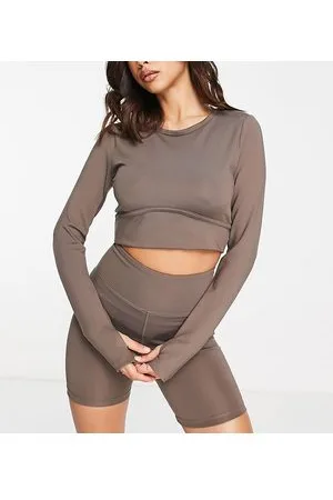 HIIT Crop top a maniche lunghe con fori per i pollici