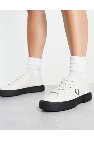 Fred Perry Sneakers bianche in pelle con suola con plateau