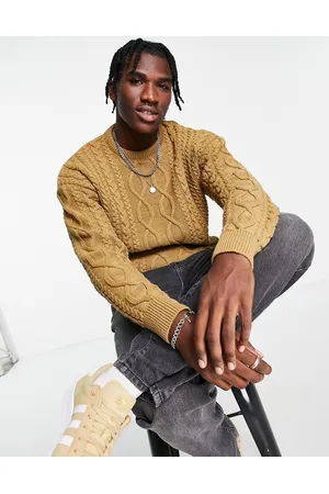 New Look Maglione girocollo comodo a trecce color cammello