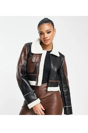 Missguided Giubbotto stile aviatore corto con dettagli a contrasto