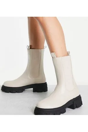 Missguided Stivaletti color crema con suola spessa