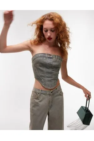 Topshop Corsetto in denim autentico