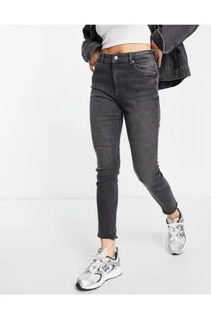 Bershka Jeans skinny a vita alta grigi