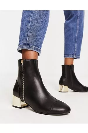 River Island Stivali alla caviglia neri con zip laterale