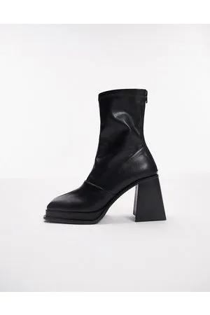 Topshop Maddie - Stivaletti a calza con tacco largo neri