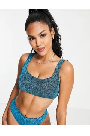 ASOS Coppe Grandi - Mix and Match - Top bikini stile corpetto sostenitivo con glitter