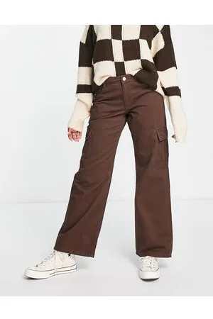 New Look Pantaloni cargo a vita bassa marroni