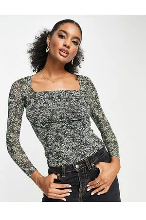 Whistles Top in rete arricciata a fiori