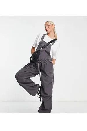 ASOS ASOS DESIGN Maternity - Salopette antracite con pantaloni stile parachute