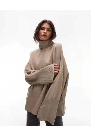 Topshop Maglione dolcevita oversize color visone