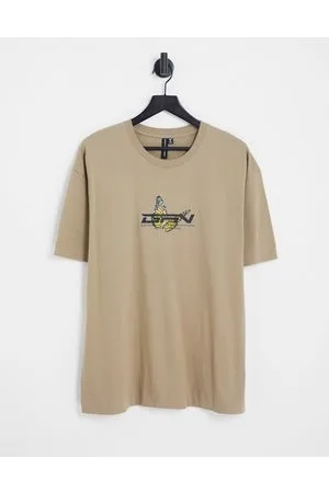 Good For Nothing T-shirt oversize color pietra con grafica stampata di farfalla
