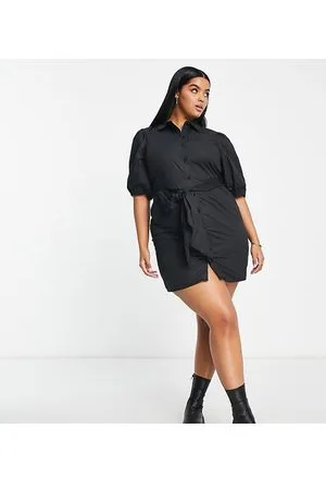 River Island Vestito camicia corto in popeline di cotone