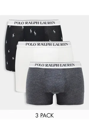 Ralph Lauren Confezione da 3 paia di boxer aderenti neri, grigi e bianchi con logo del pony