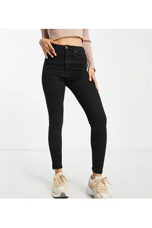Bershka Petite - Jeans skinny a vita alta neri