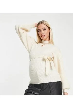 Mama;licious Mamalicious Maternity - Maglione color crema a coste