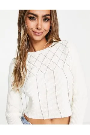 ASOS Maglione color crema con catenina decorativa
