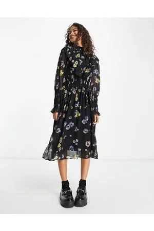 VERO MODA Vestito midi arricciato a fiori