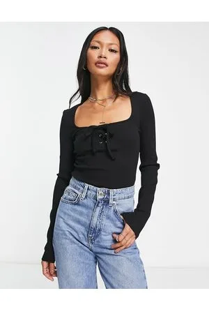 ASOS Body allacciato sul davanti a maniche lunghe