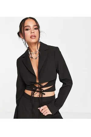 COLLUSION Blazer corto con laccetti in coordinato