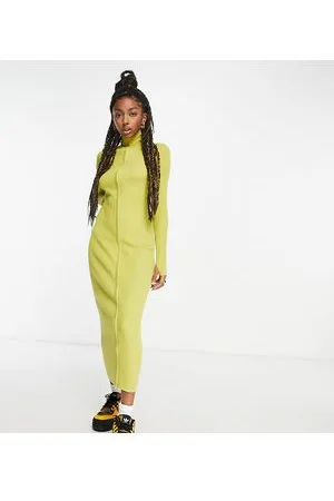 COLLUSION Cardigan in maglia lime con zip con doppio bordo
