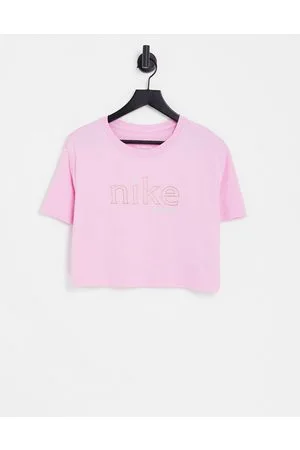Nike T-shirt squadrata corta con logo metallizzato laminato