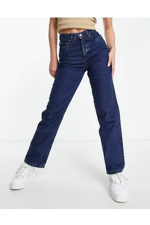 Bolongaro Montana - Jeans dritti indaco scuro a vita alta