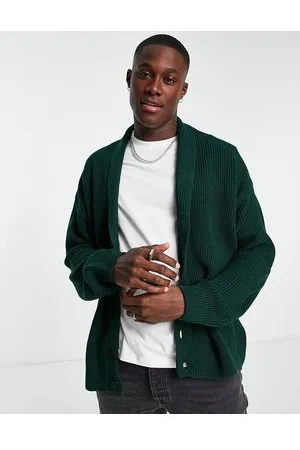 New Look Cardigan scuro lavorato a coste inglesi con collo sciallato