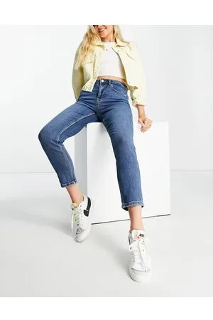 Pieces® Lili - Mom jeans slim a vita medio-alta in lavaggio medio