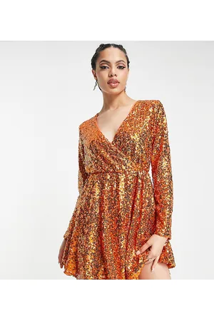 Collective The Label Esclusiva - Vestito corto a portafoglio con paillettes