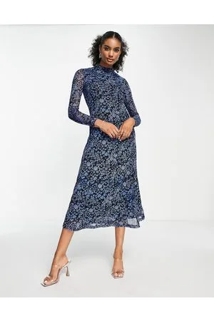 Whistles Vestito lungo accollato a fiori