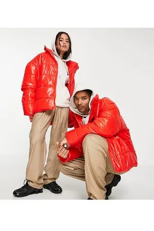 COLLUSION Unisex - Piumino oversize rosso