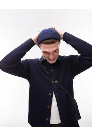 Topman Cardigan navy con bottoni e colletto stile polo
