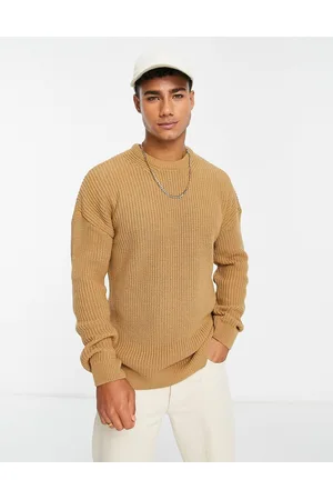 New Look Maglione comodo color cammello in maglia stile pescatore