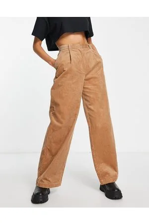 Monki Pantaloni in velluto cammello