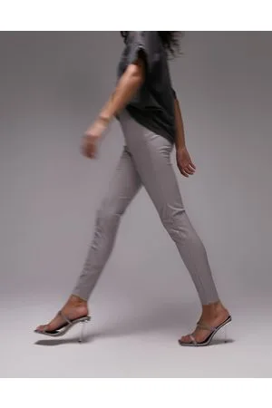 Topshop Pantaloni skinny in pelle sintetica grigi