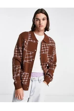 Obey Dryden - Cardigan in maglia e viola